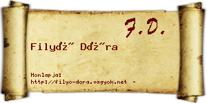 Filyó Dóra névjegykártya